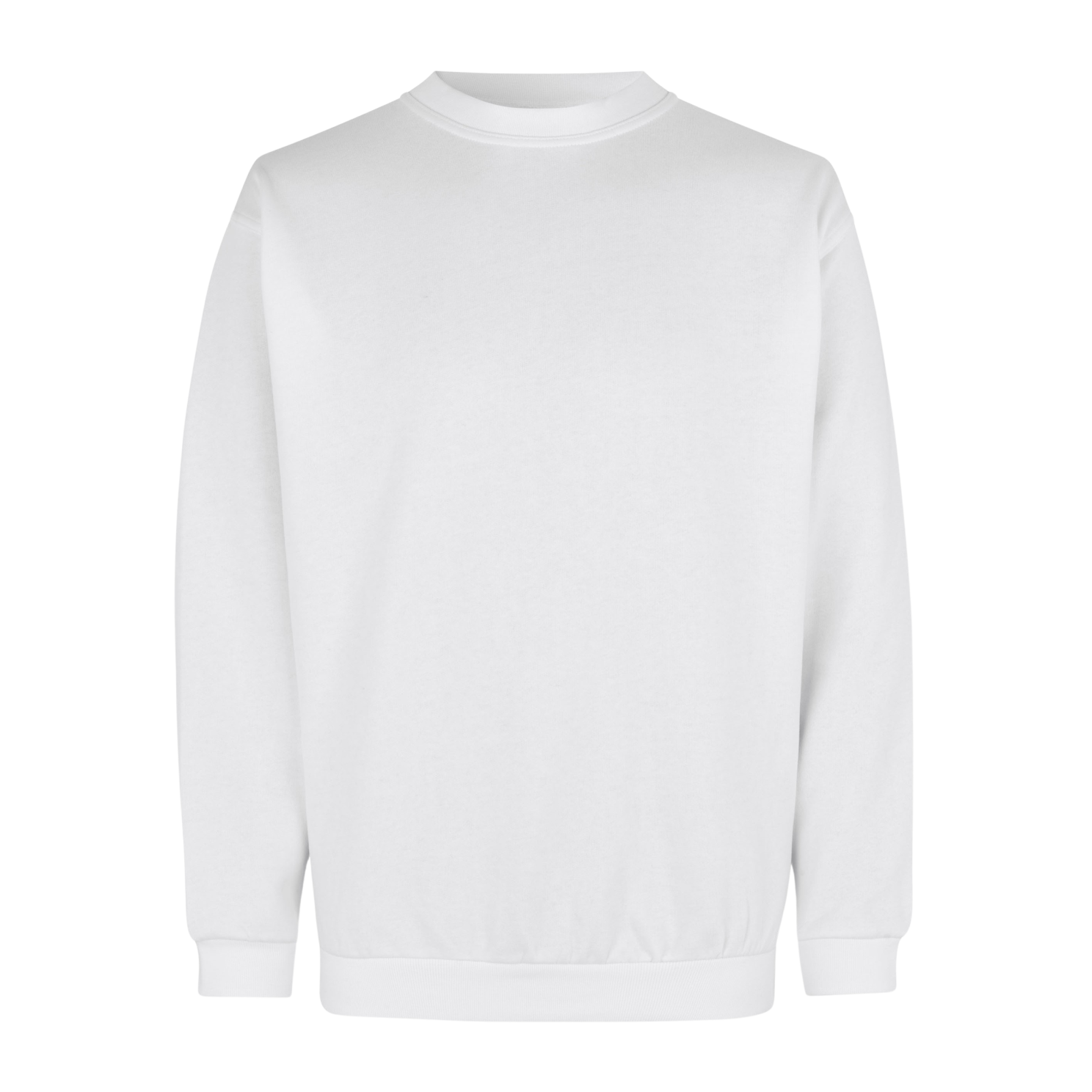 Stilfuld hvid herresweatshirt med rund hals – Udsalg!