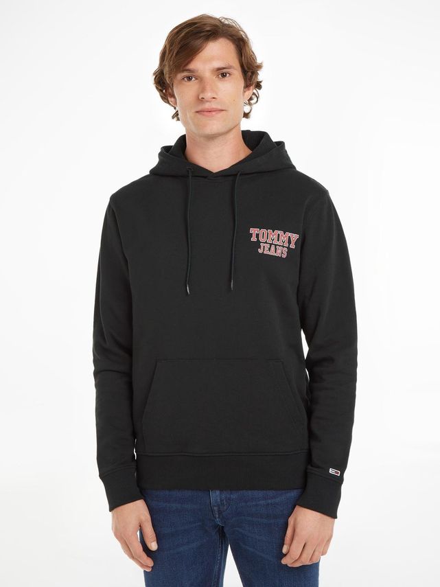 Tommy Jeans Sort Grafik Hoodie - Black Friday Tilbud!