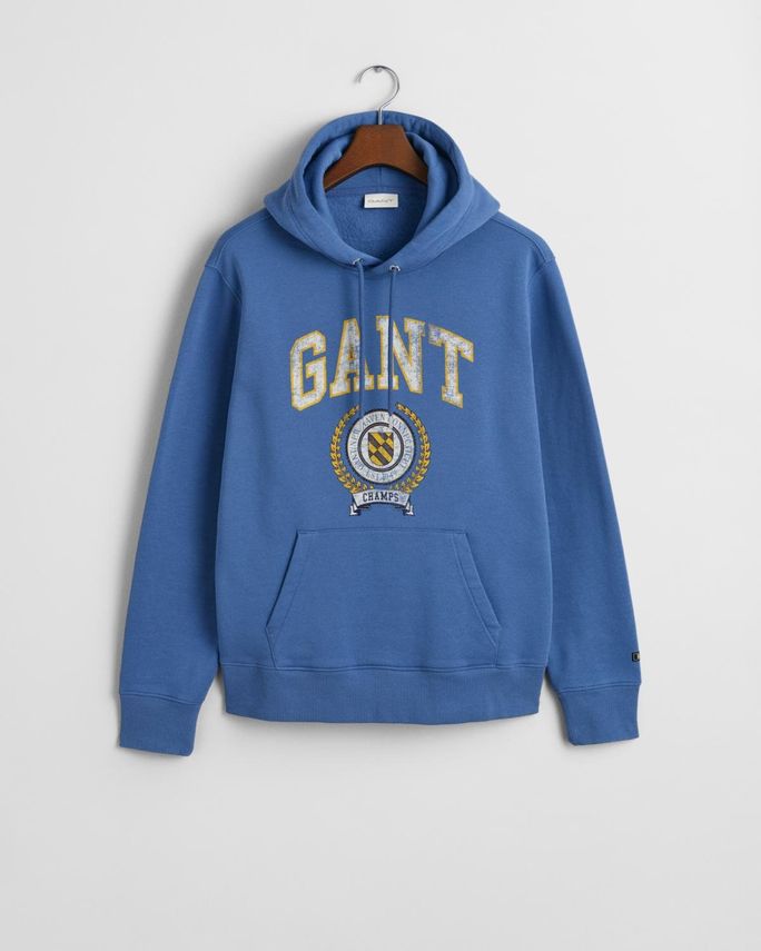 Grafisk Blå Sweat Hoodie – Uundgåeligt Tilbud!