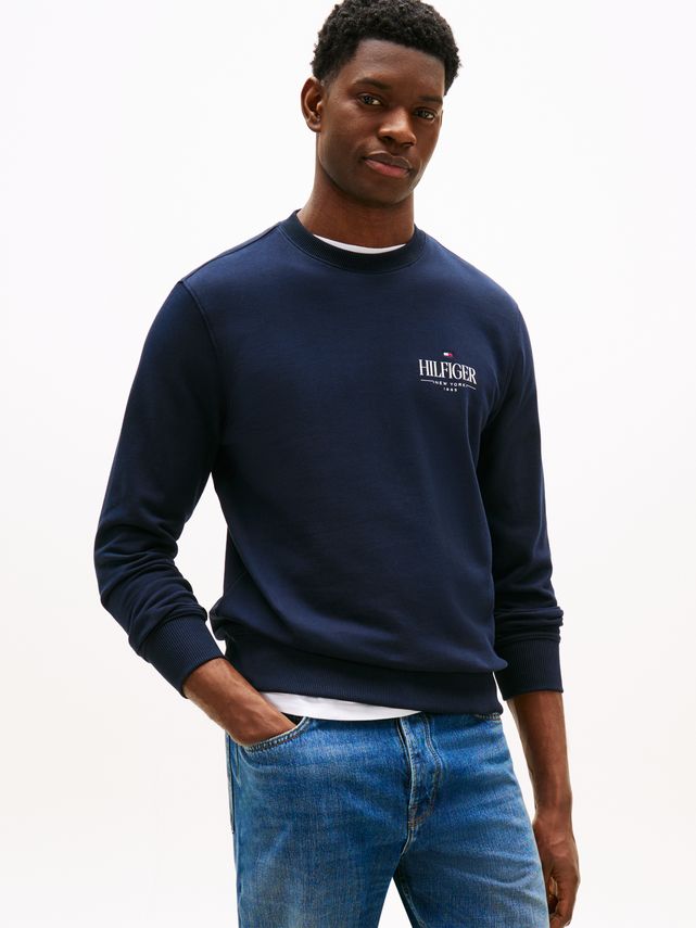 Hilfiger Stacked Sweatshirt i Blå – Fantastisk Tilbud!