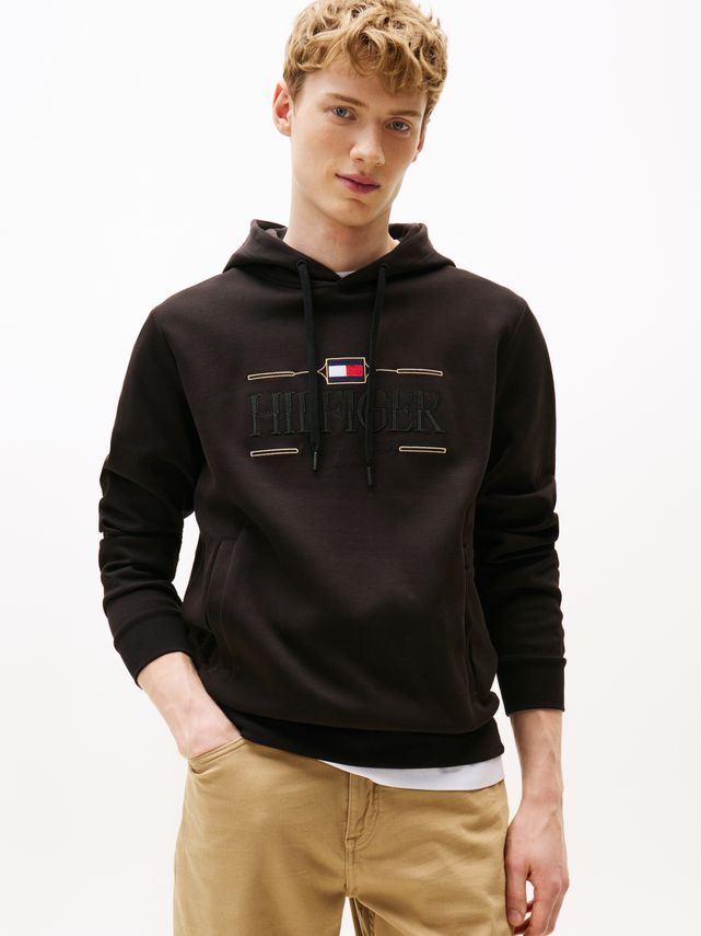 Hilfiger Icon Hoodie i Sort – Fantastisk Tilbud!