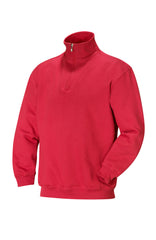 Portland Halfzip Sweatshirt i rød - OEKO-TEX 100 certificeret