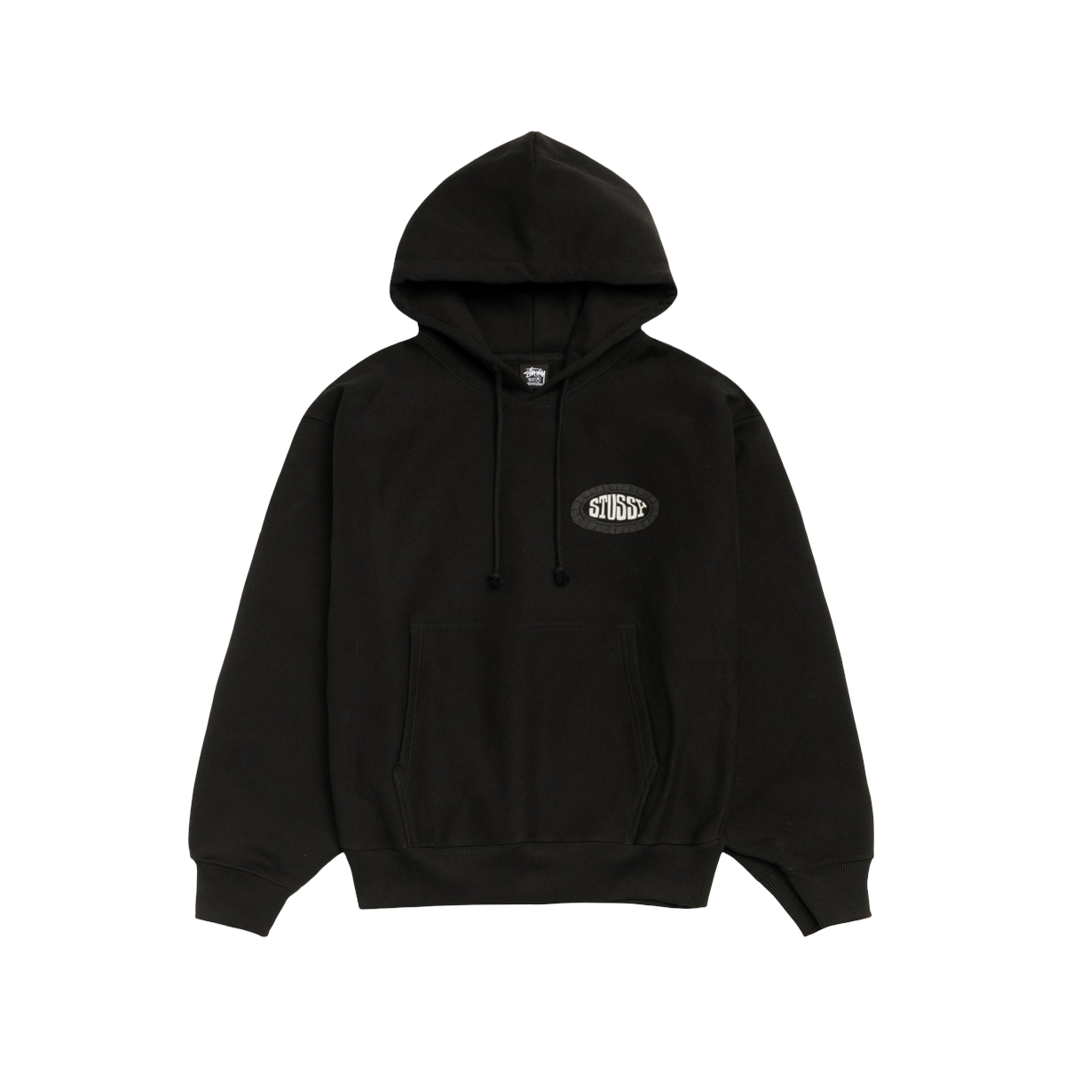 Stussy Tile Oval Hoodie i Sort - Komfortabel og Stilig