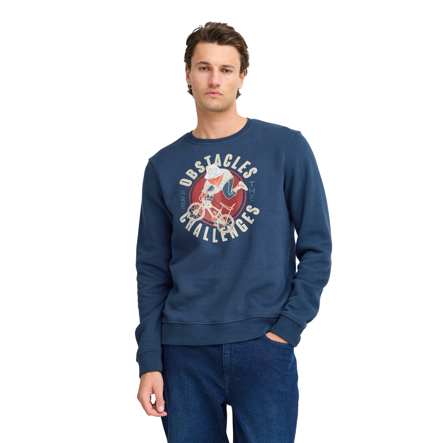 Stilren Blå Sweatshirt til Mænd – Komfort og Elegance