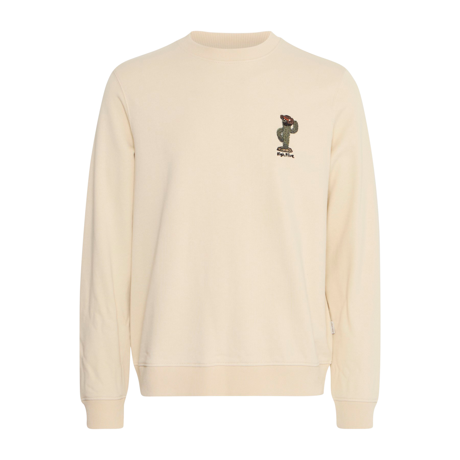 Blend Herre Sweatshirt med Broderi - Bleached Sand
