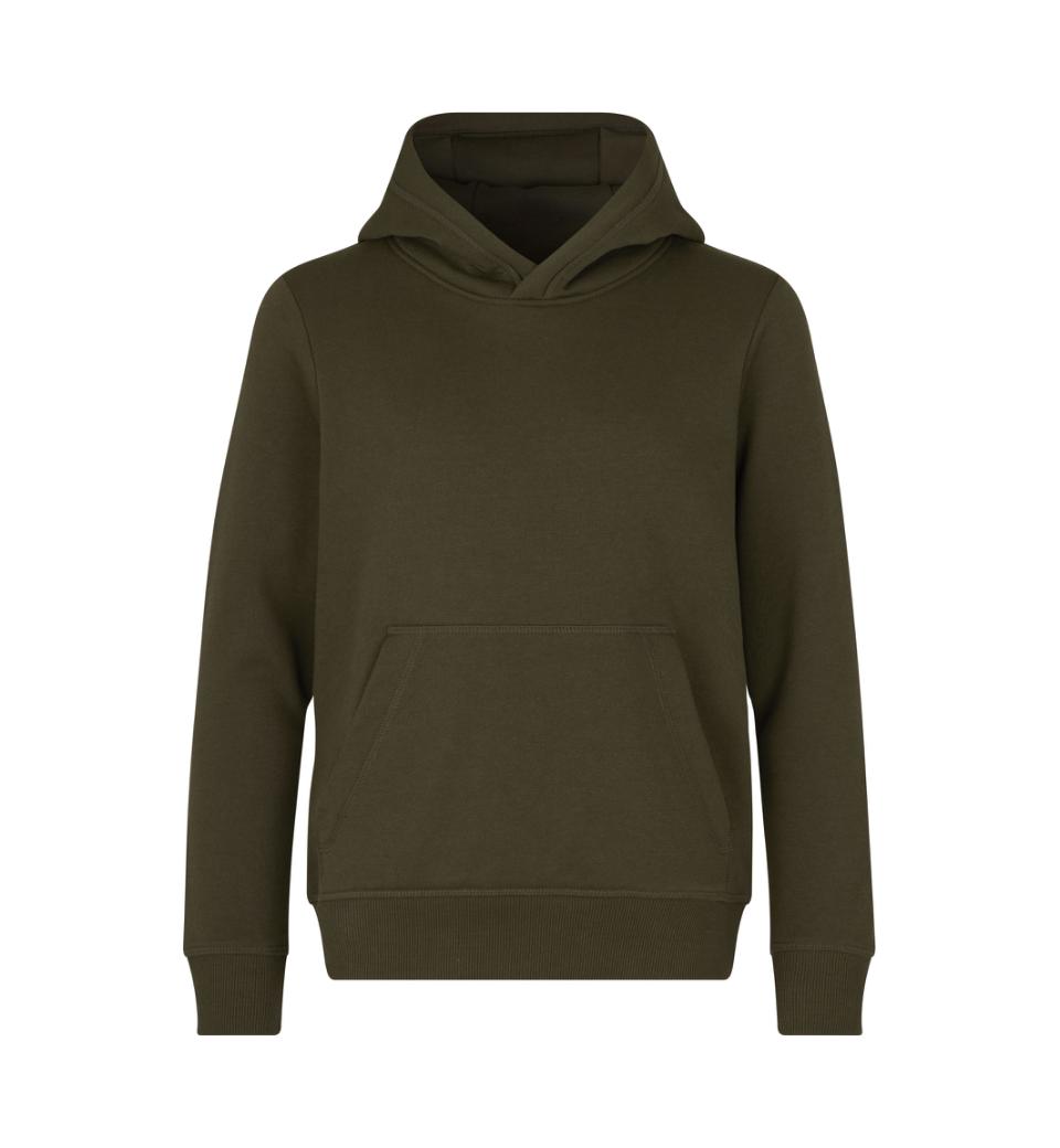Unisex Børne Hoodie i Oliven - Hurtig Levering!