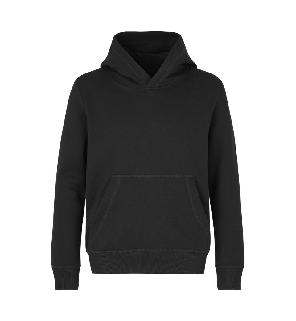 Unisex Børne Hoodie i Sort - Hurtig Levering!