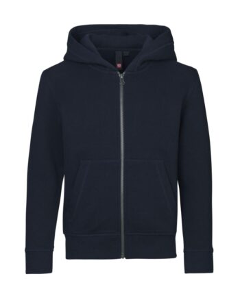 Unisex Børns Navy Lynlås Hoodie - Hurtig Levering!