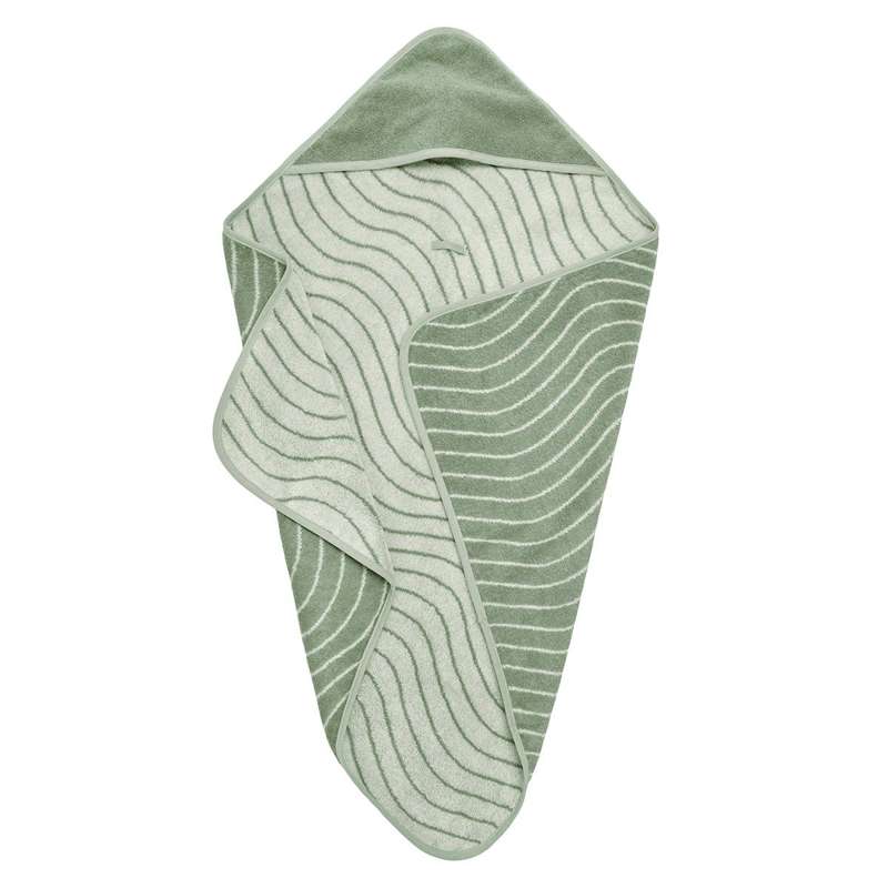 Leander Hættehåndklæde Økologisk Sage Green til Baby