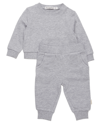 Minymo Baby Sweatsæt i Grå – Blødt og Komfortabelt Sæt