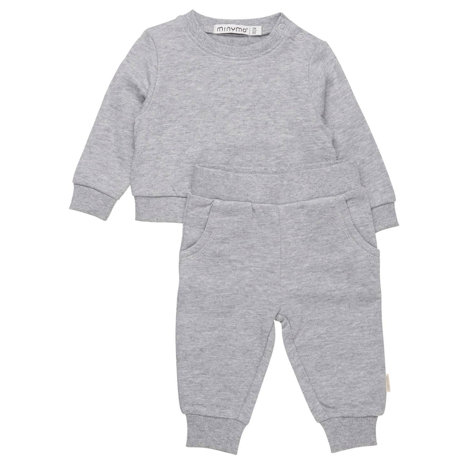 Minymo Baby Sweatsæt i Grå – Blødt og Komfortabelt Sæt