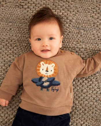 Minymo Baby Sweatshirt med Sødt Broderi – Caribou