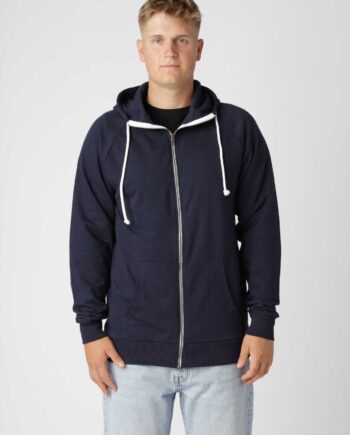 Basis Zip Hoodie i Mørkeblå - Tidløs Komfort og Stil