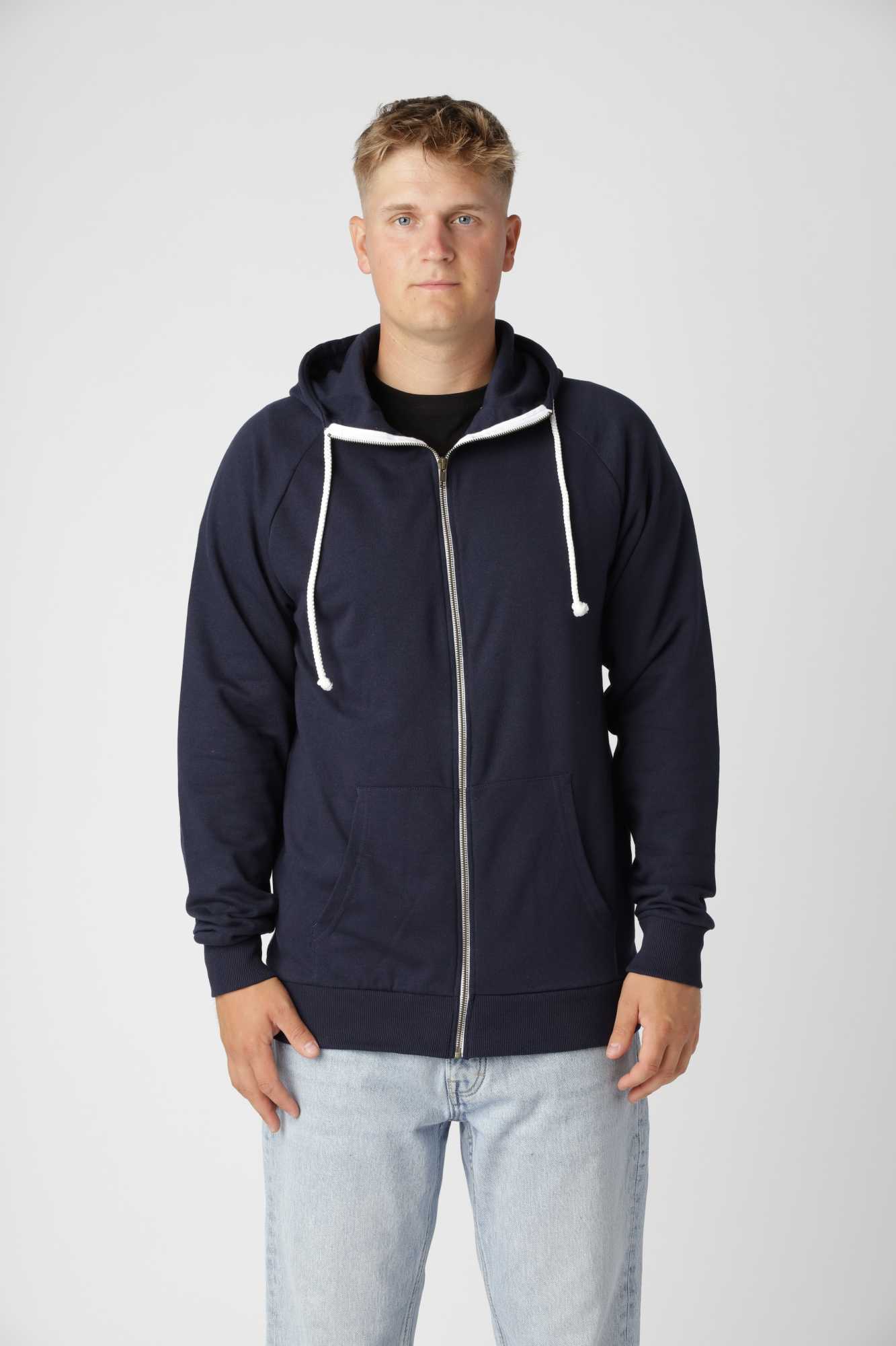 Basis Zip Hoodie i Mørkeblå - Tidløs Komfort og Stil