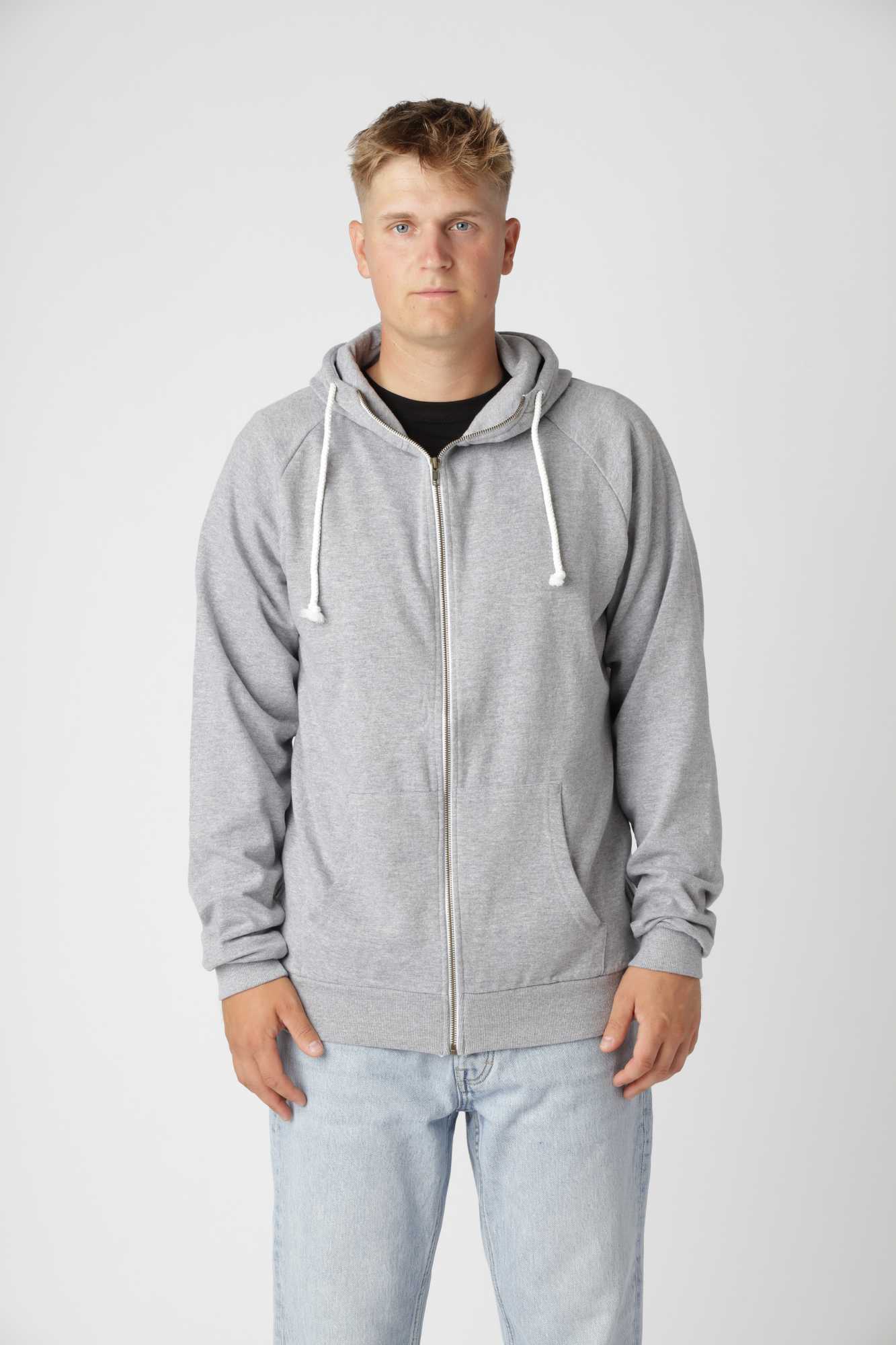 Enkel Grå Zip Hoodie - Stilfuld og Behagelig