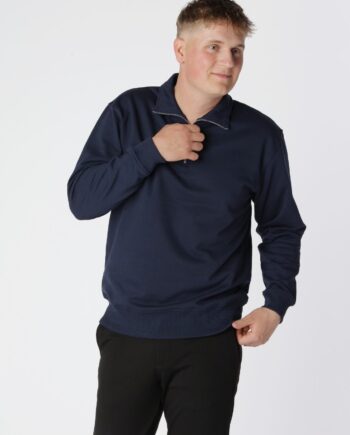 Essentiel Half Zip Sweatshirt i Navy – Stilren Komfort