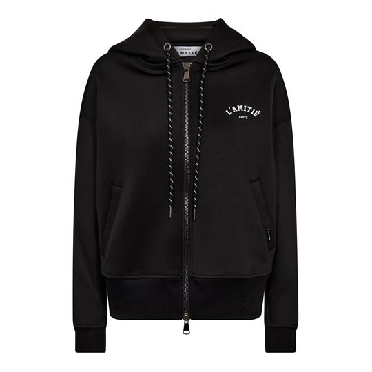 Haute  Amiti Neo Crop Zip Hoodie Black