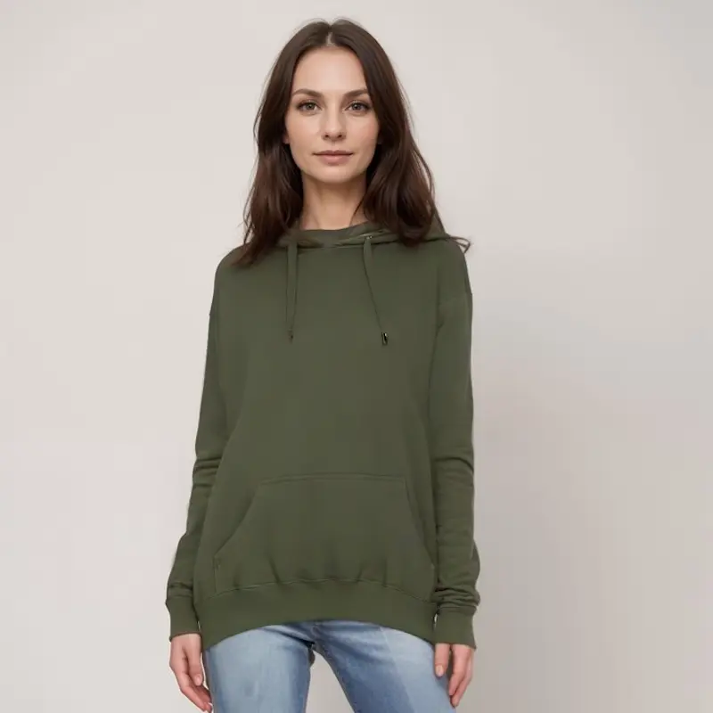 Hoodie Militær Grøn Til Kvinder
