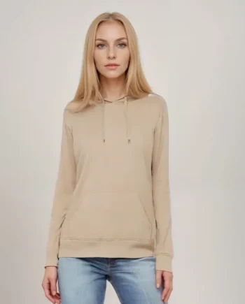 Stilfuld sandfarvet hoodie til kvinder – din nye favorit!