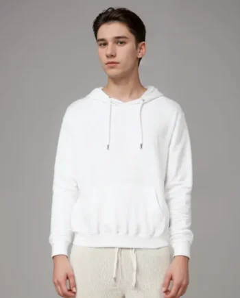 Klassisk Hvid Hoodie til Mænd – Stil og Komfort!