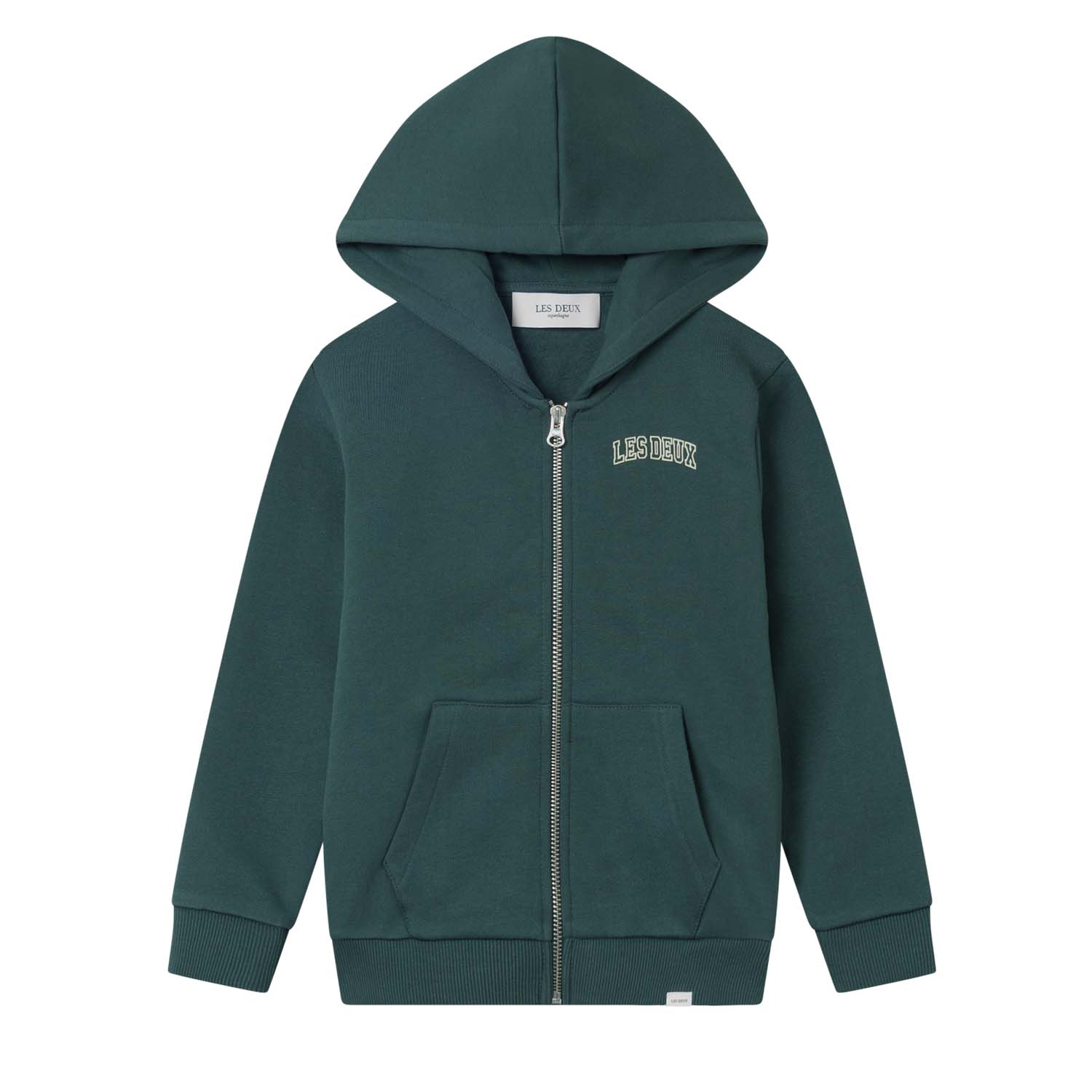 Les Deux Hoodie Blake Zipper Mørkegrøn