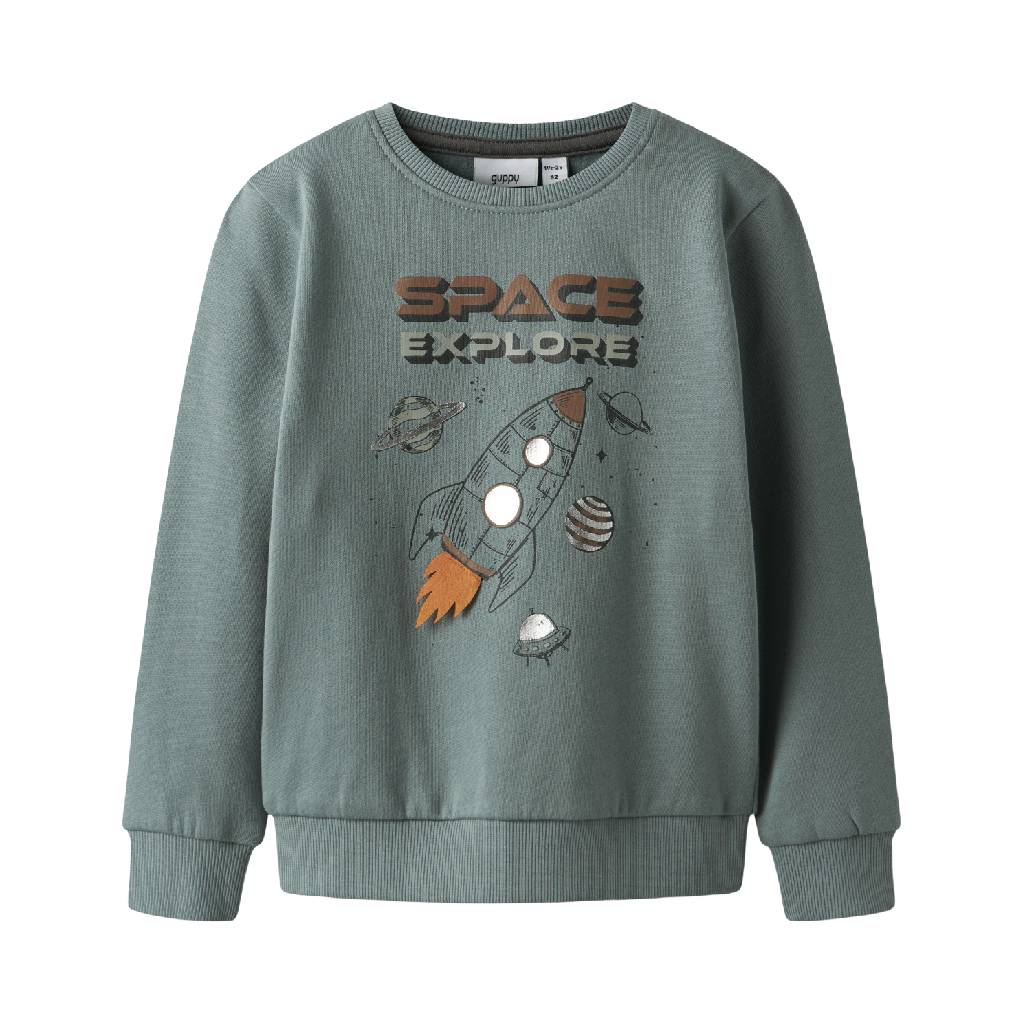 Guppy Raymond Drenge Sweatshirt med Raketprint 116