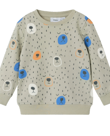 Guppy Fenris Baby Sweatshirt – Sølvgrå med Charmerende Print