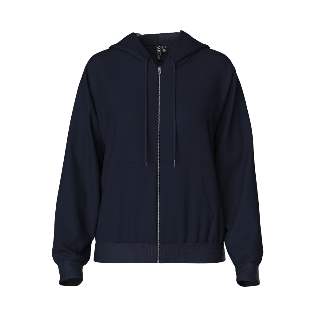 Pieces Dame Hoodie med Lynlås - Sky Captain Tilbud!
