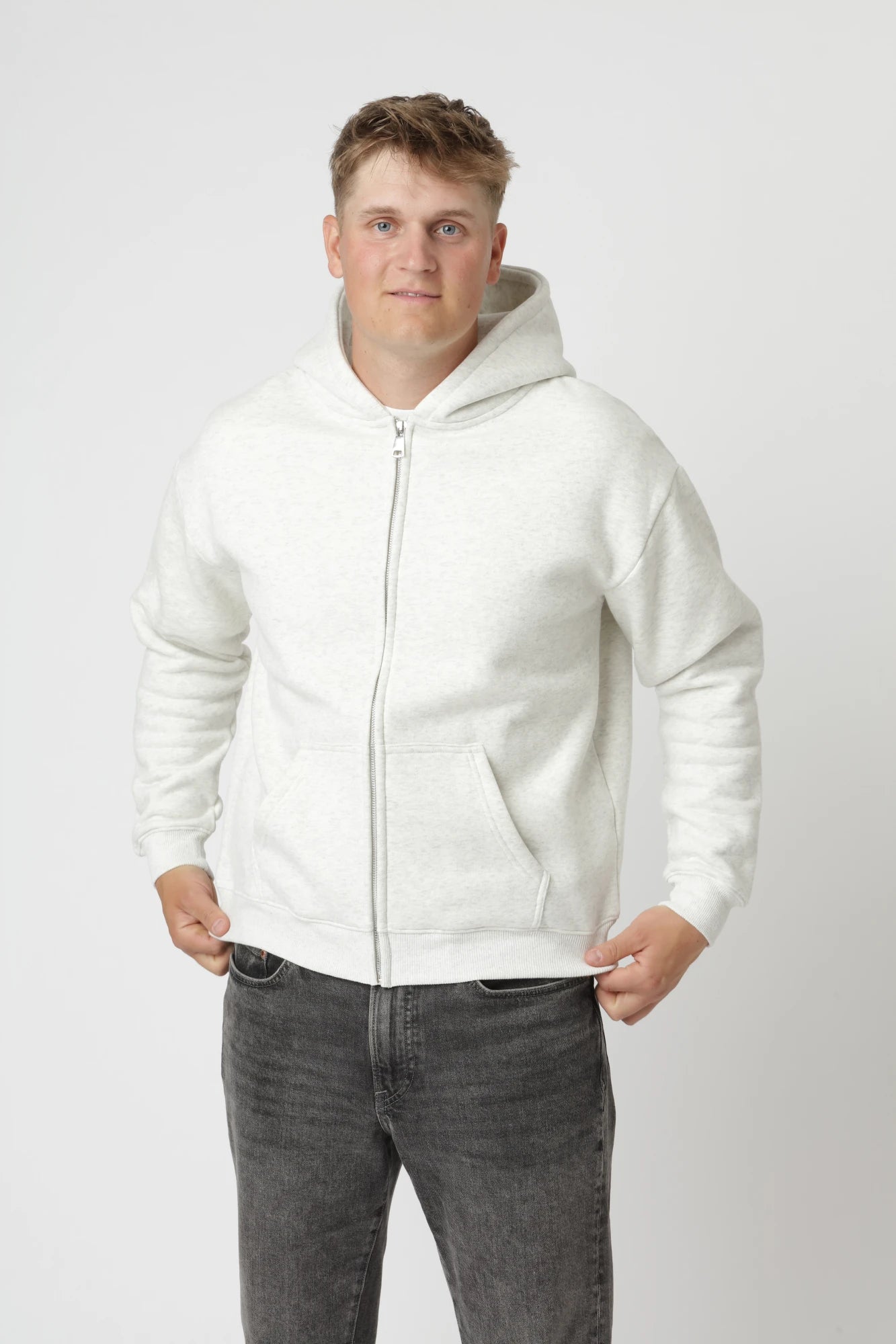Premium Zip Hoodie Grå