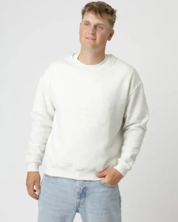 Premium Grå Sweatshirt med Dyb Rund Hals – Komfortabel Stil