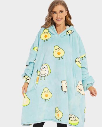 Super Sover Avocado Oversized Hoodie Tæppe til Hygge