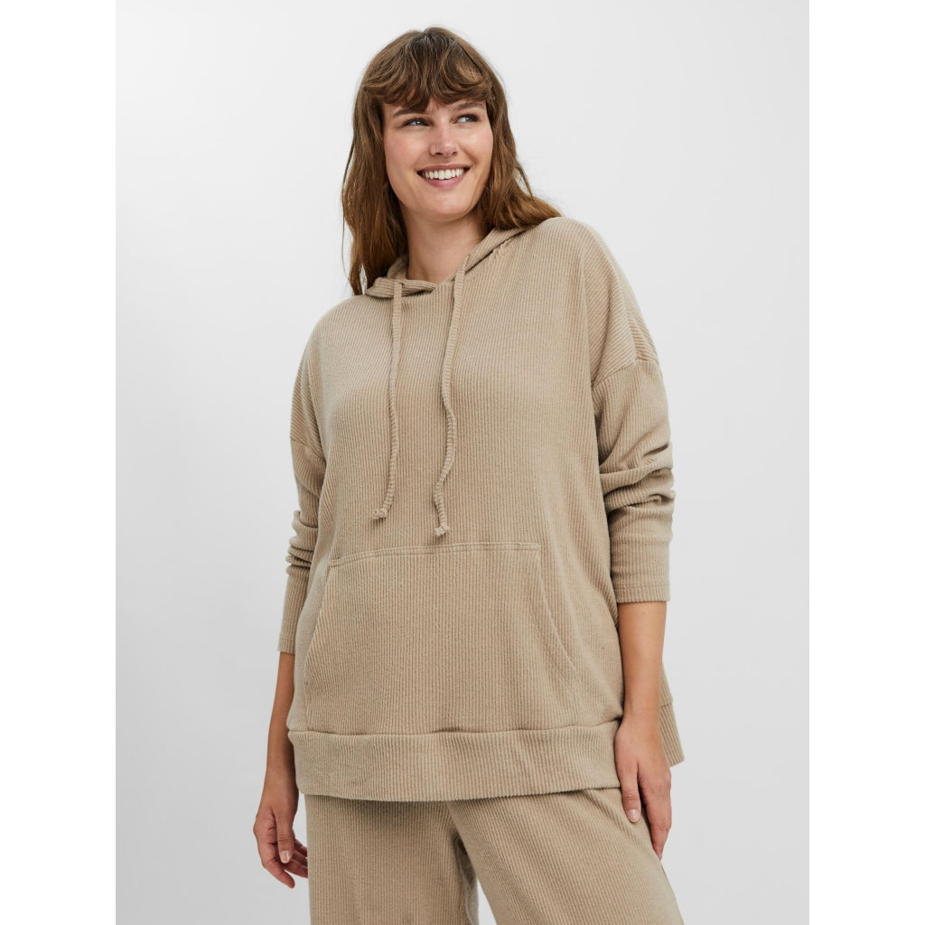 Vero Moda Curve Dame Hoodie Vmpuffy Silver Mink