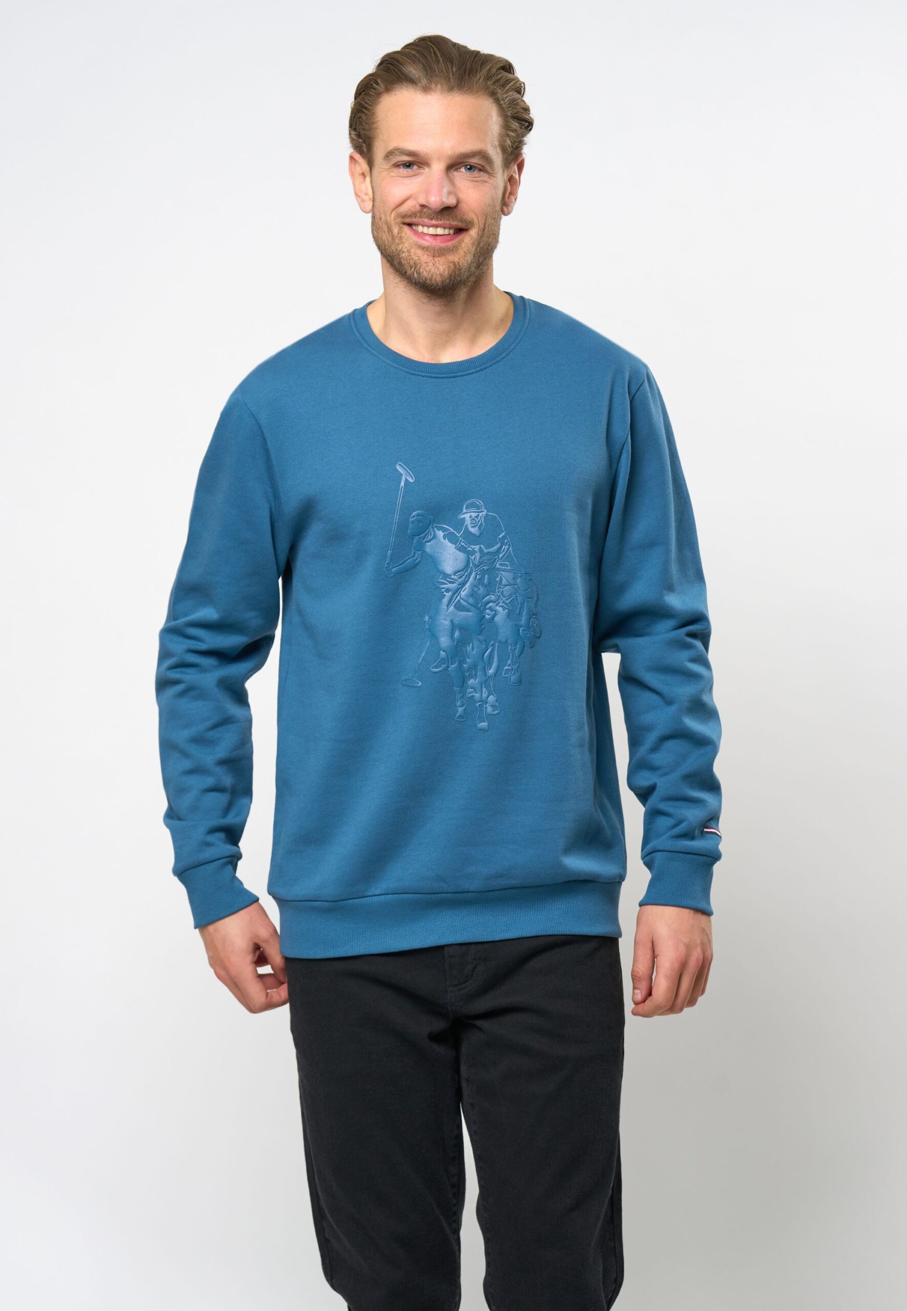 Kenni Sweatshirt med Polospillere – Stilfuld Herretrøje