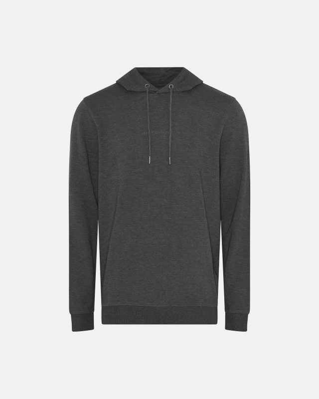 Hoodie Med Logo Bambusviskose Mørk Grå