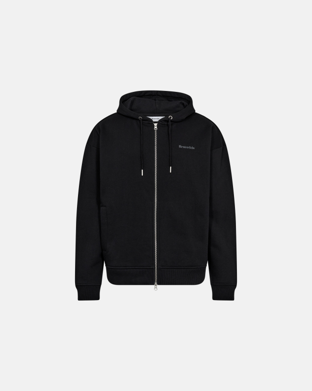Sweatee Shirt Hoodie Zip Ampquotrickampquot  100 Bomuld  Sort
