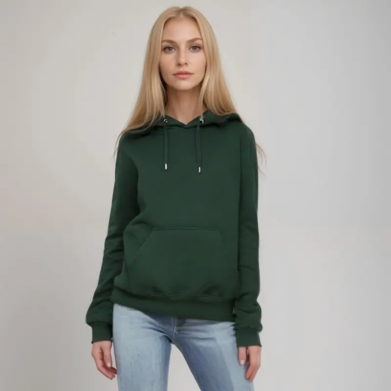 Elegant Flaskegrøn Hoodie til Kvinder - Stil og Komfort