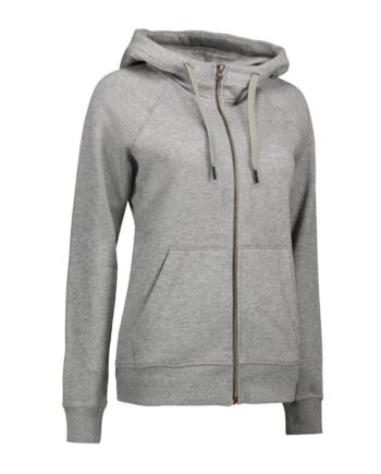 Elegant Grå Melange Hoodie til Dame - Stilfuld Komfort