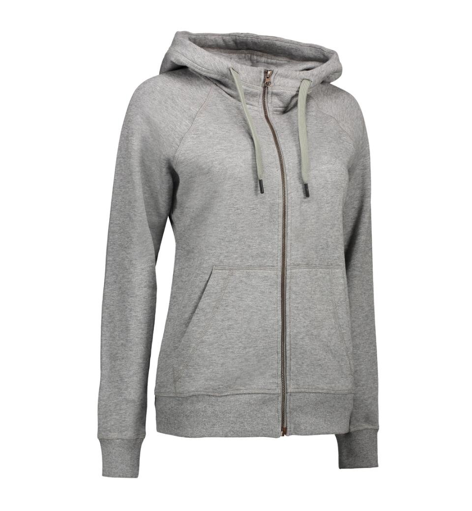 Elegant Grå Melange Hoodie til Dame - Stilfuld Komfort