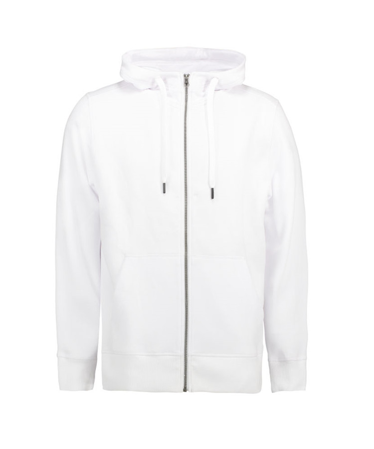 Opdateret Hvid Herre Hoodie med Lynlås – Stilfuld og Komfortabel!
