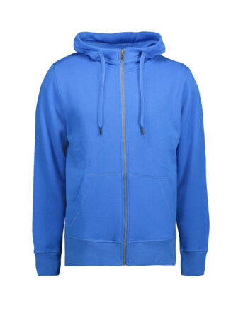 Klassisk Azur Herre Hoodie med Lynlås – Stilfuld Komfort