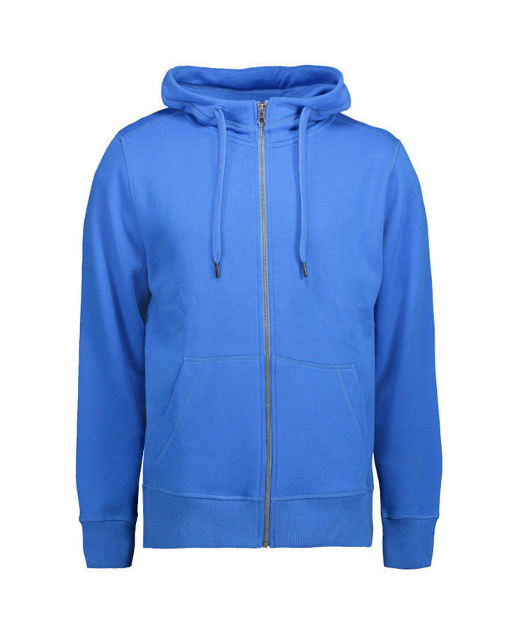 Klassisk Azur Herre Hoodie med Lynlås – Stilfuld Komfort