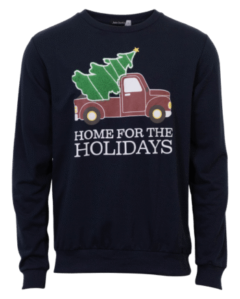 Festlig Julesweatshirt Unisex - Navy med Bilmotiv