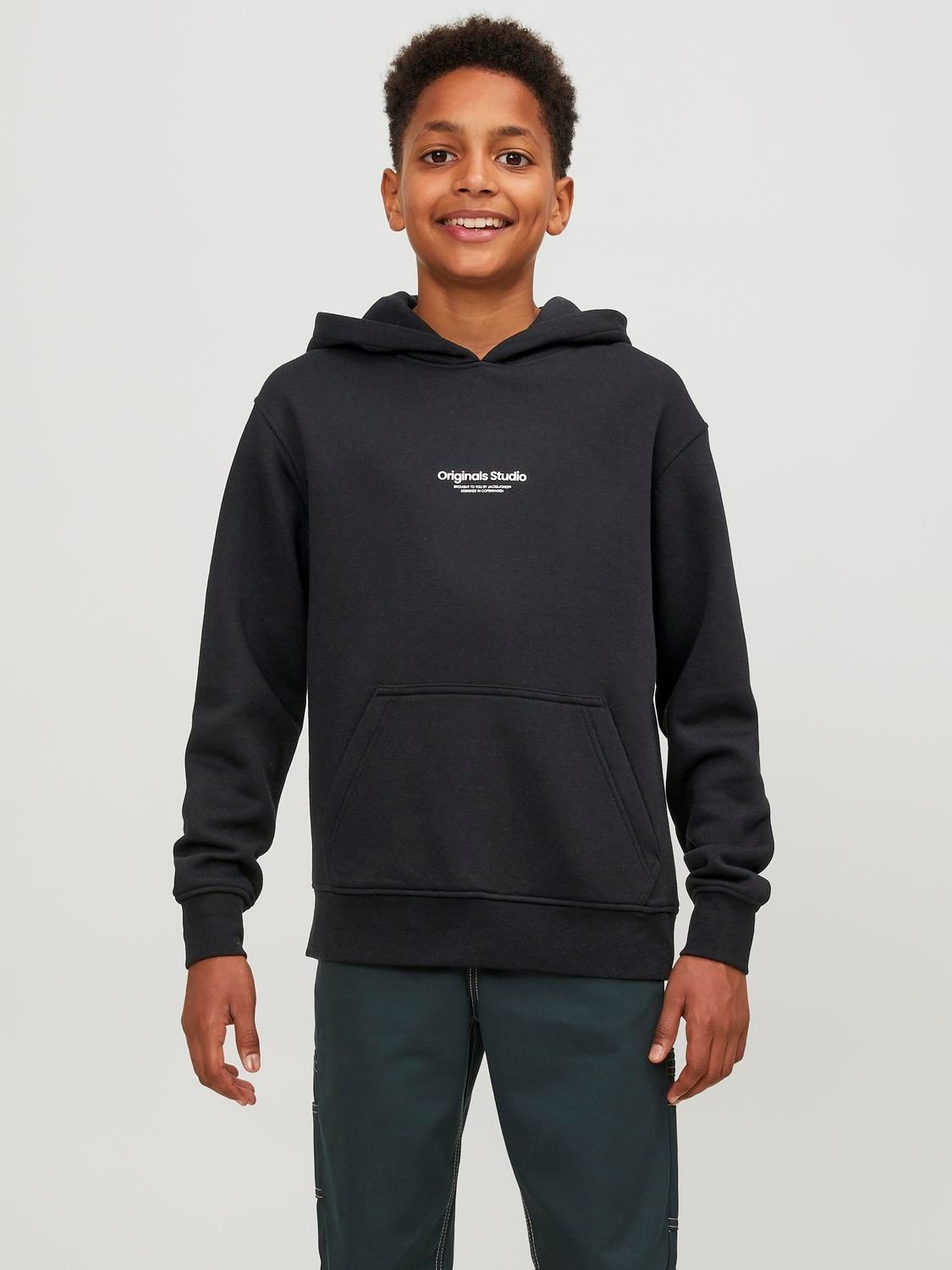 Jack & Jones Junior Hoodie - Sort med Hurtig Levering!