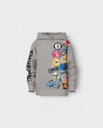NBA Hoodie til Drenge – Grå, Stilfuld og Komfortabel!