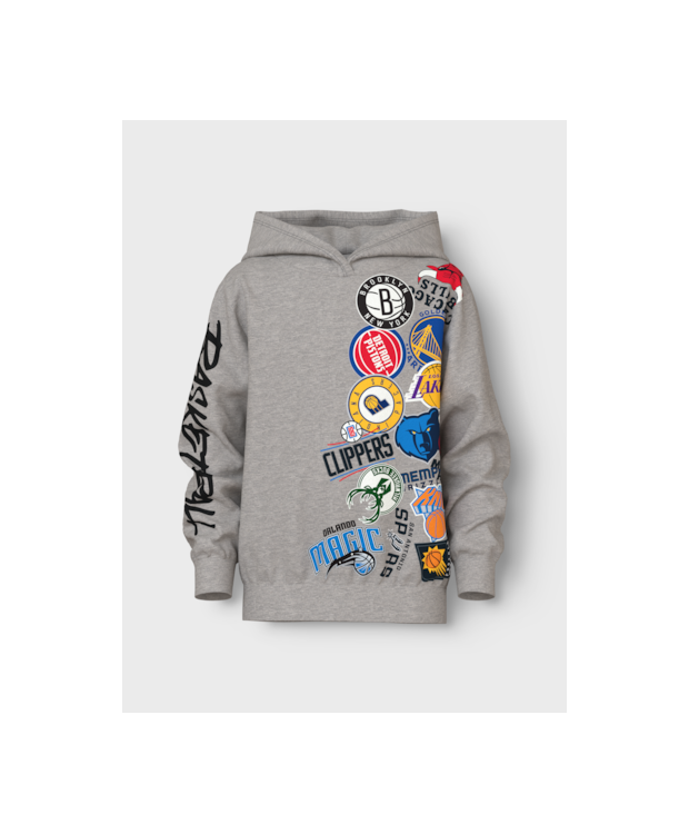 NBA Hoodie til Drenge – Grå, Stilfuld og Komfortabel!