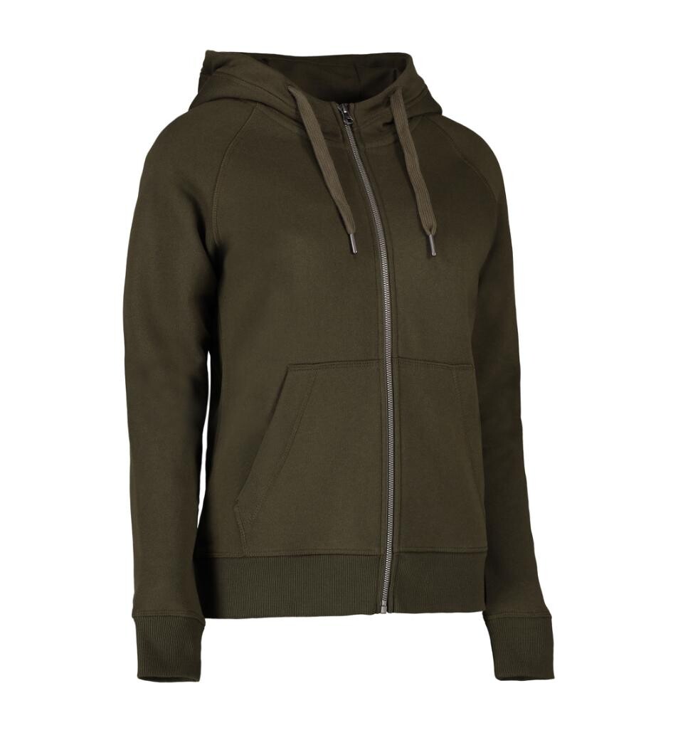 Elegant Oliven Hættecardigan med Lynlås – Fantastisk Tilbud!