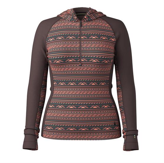 Smartwool Womens Merino Base Layer Zip Hoodie Coral Reef